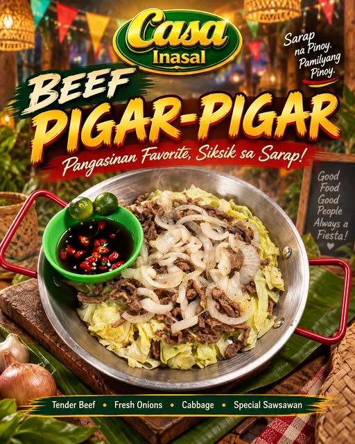 Casa Inasal beef pigar-pigar with onions and cabbage